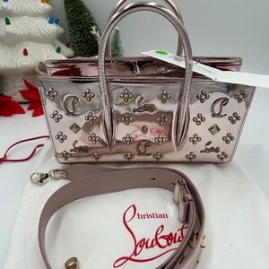 Christian Louboutin Paloma Loubininthesky stud metallic leather baguette bag